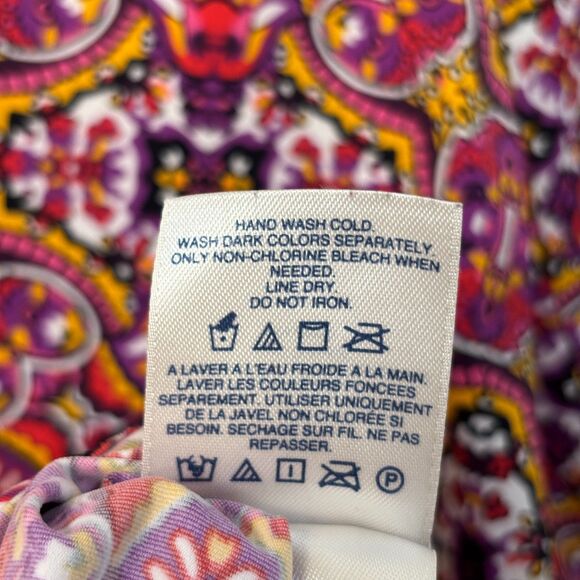 Lands' End Women Long Sleeve Rash-Guard Swim Shirt Top 2X Floral Nylon C025 -15 - Picture 8 of 16